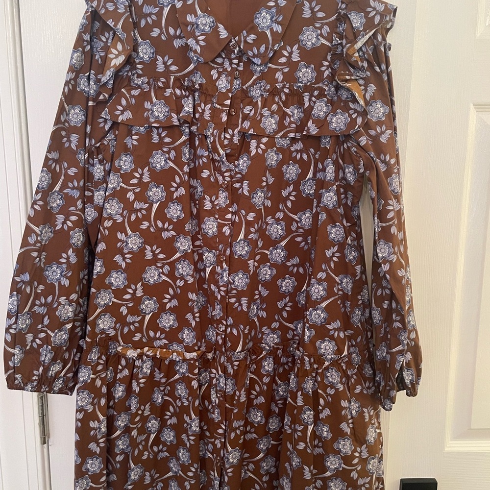 Floral Brown Mini Dress